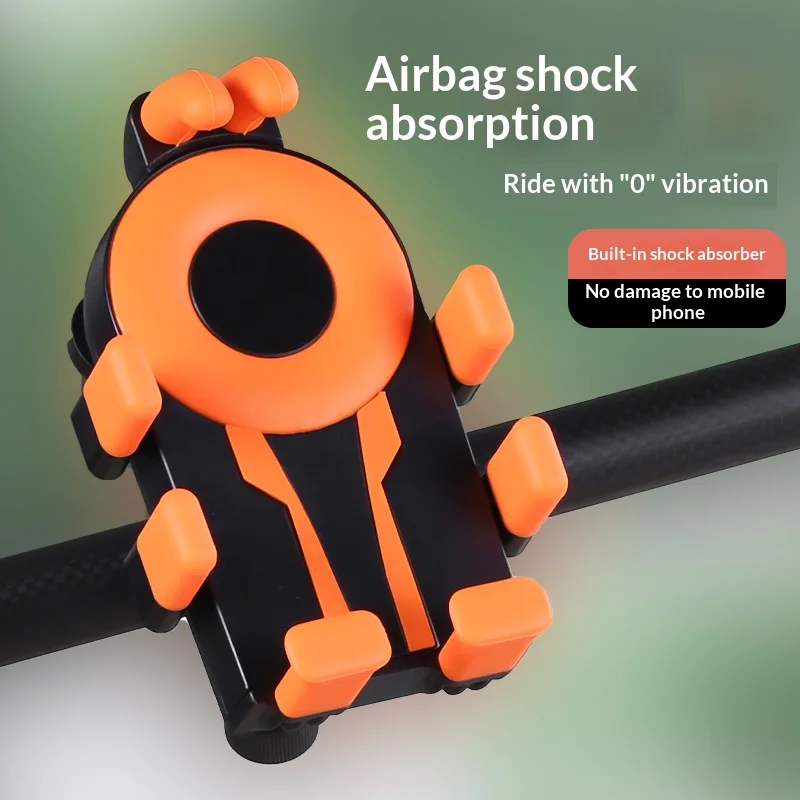 Support de téléphone pour vélo, 8 griffes, absorption des chocs par airbag, 360° °   Support de téléphone rotatif pour guidon de moto et de vélo, support GPS, accessoires de cyclisme