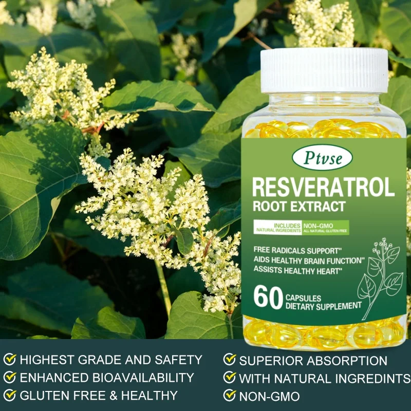 Resveratrol Maximum Capsules Advanced Natural AntiAging Antioxidant 1200MG