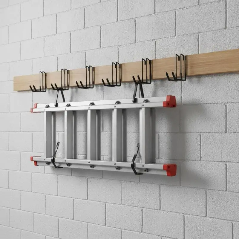 Iron Garage Storage Hooks Heavy Duty Anti Slip Rubber Coated for Bikes Ladders Tools Garden Item Hanging Supply