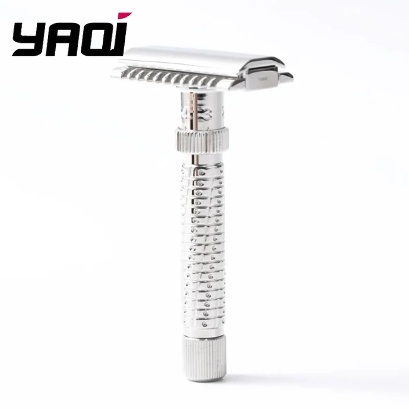 Yaqi Ultima-peine abierto de acero inoxidable para hombre, maquinilla de afeitar de seguridad ajustable, diseño de peine abierto portátil ligero, proporciona un afeitado preciso