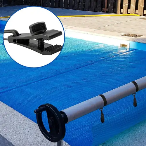Imagen 2 del producto Juego de abrazaderas de cubierta Solar, Kit de fijación de carrete de cubierta de piscina Universal para piscinas enterradas, correas de manta Solar, juego de Clips ajustables