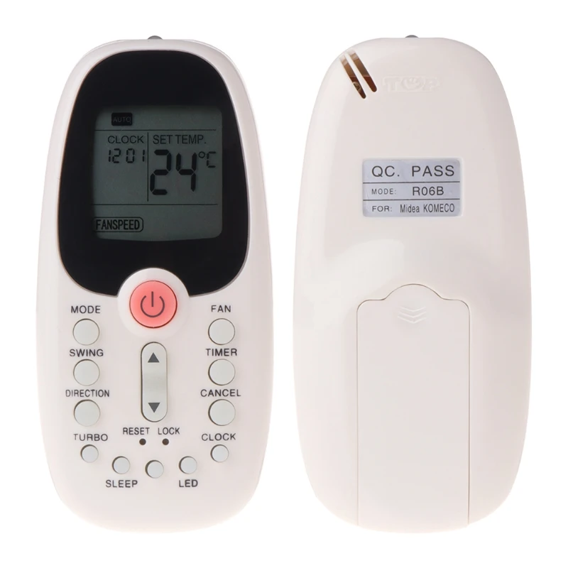 Reemplazo de Control remoto de aire acondicionado, compatible con Midea Komeco Tornado Comfee con Led R06/BGCE R06/BGE