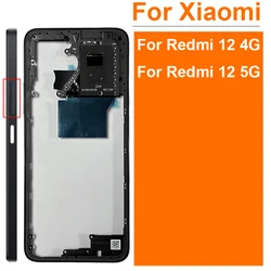 Middle Frame Housing For Xiaomi Redmi 12 4G 5G LCD Front Housing Middle Frame Bezel Chassis Shell Replacement Repair Parts