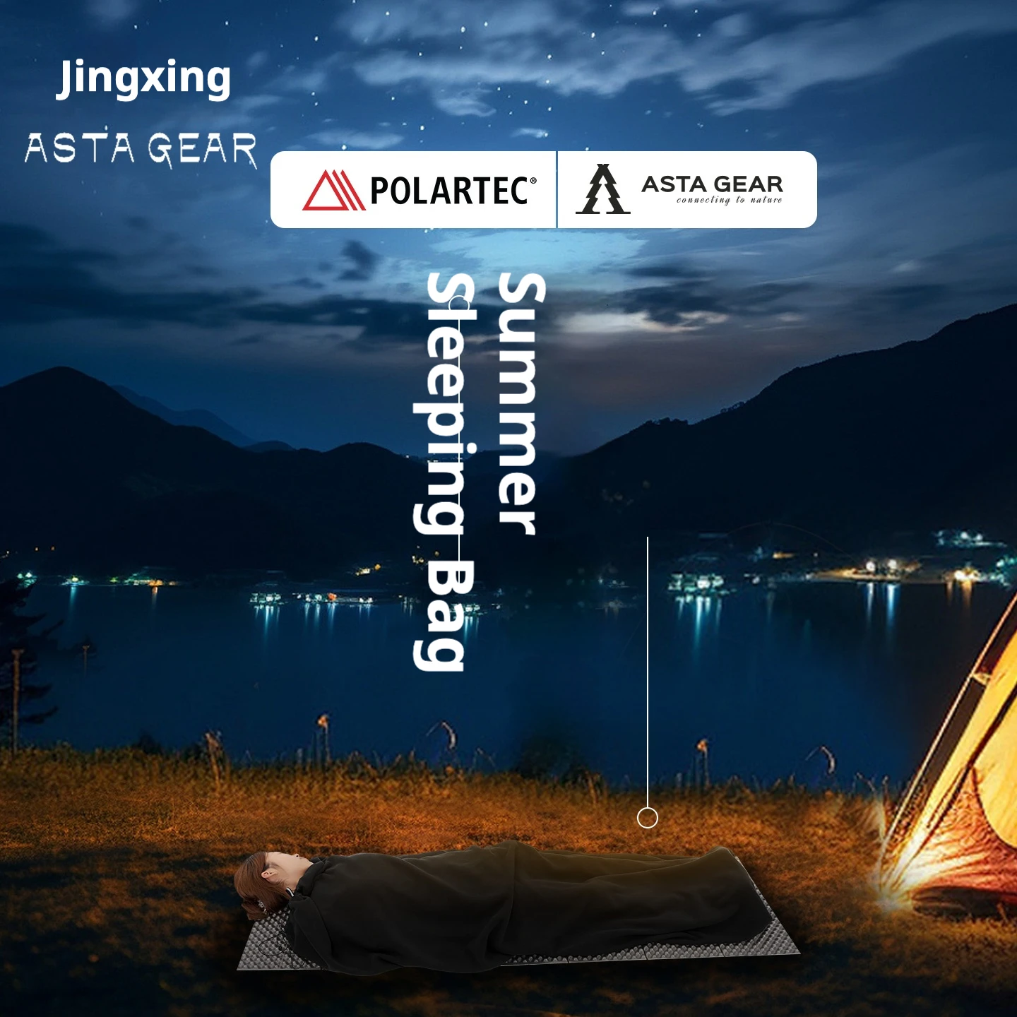 Astagear Summer Sleeping Bag with Outdoor Polartec Fleece, suitable for Lunch Breaks, Camping, Hiking and Travel, Double - Perso