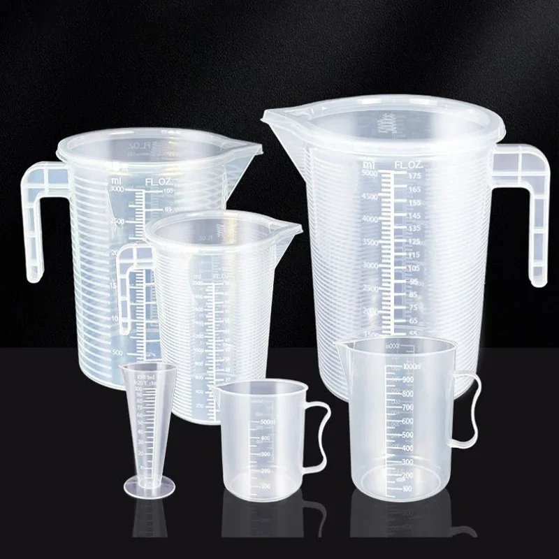 500-3000ML Plastic Measuring Cups Jug Liquid Container Clear Baking Kitchen Flour Water With Cover Kitchen Accessories