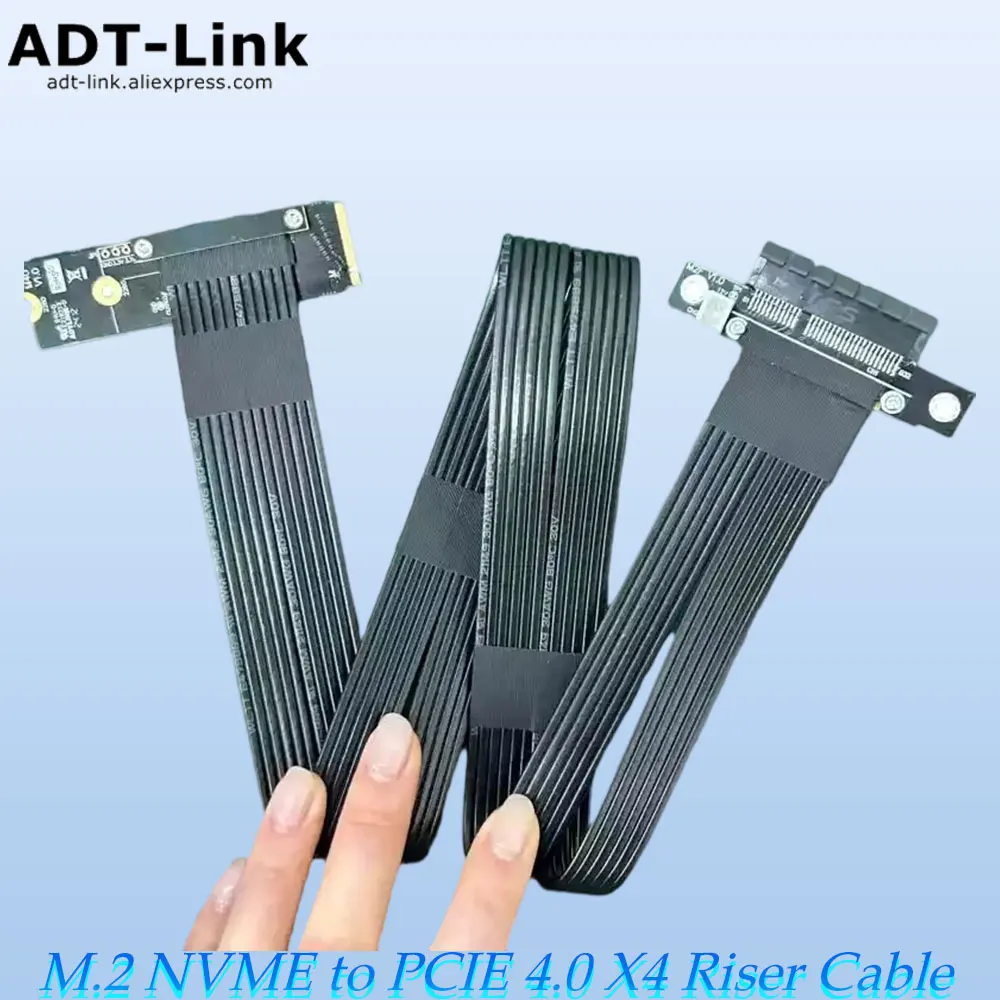 ADT-Link PCIE 4.0 x4 M.2 NVME to PCI-E X4 Signal Riser Cable NVMe Solid-State Drive Interface  Extension Cable Adapter Extender
