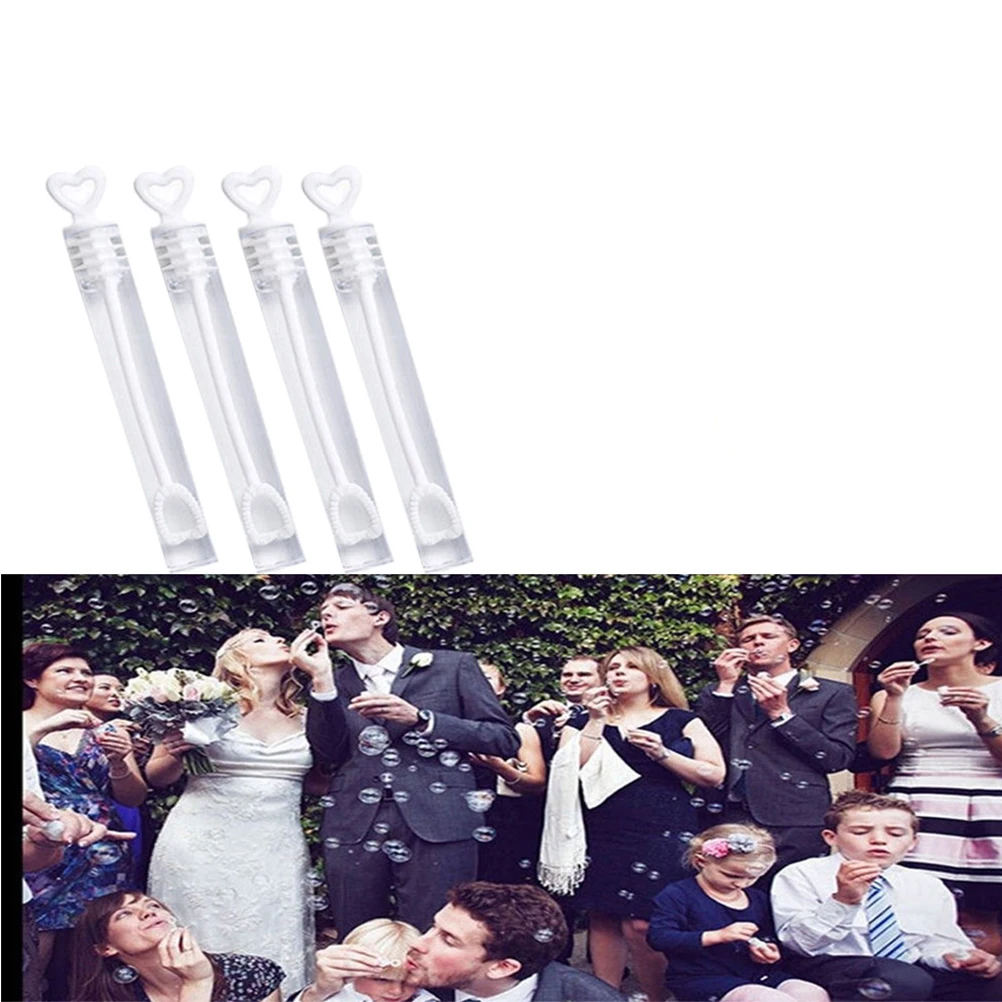 144pcs Heart Bubble Wand For Kids Party Favors Wedding Decoration Table Accessories Family Gift White