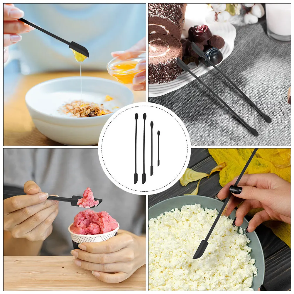 4Pcs Silicone Jam Spatulas Food Grade Flexible Scrapers Kitchen Dessert Baking Tools Makeup Spatulas Baking Tools