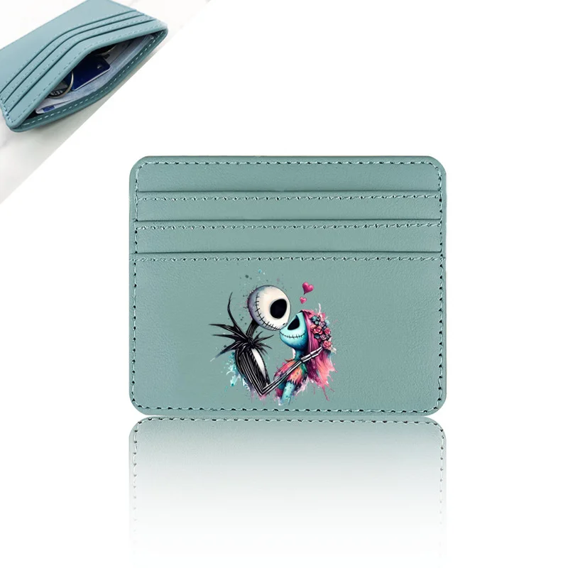 Disney's The Nightmare Before Christmas Jack Sally Nuovo portafoglio per carte piccolo Portamonete Mini portafoglio porta carte in PU per uomo e donna