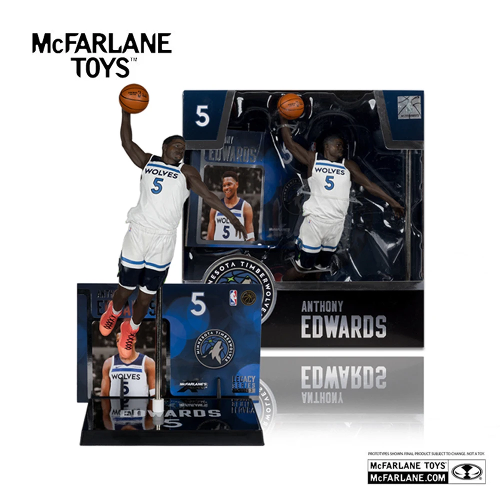 Figura de Acción de 7 Pulgadas de Anthony Edwards de los Minnesota Timberwolves de la NBA, de McFarlane Toys, Modelo SportsPicks, Kit de Garaje para Armar