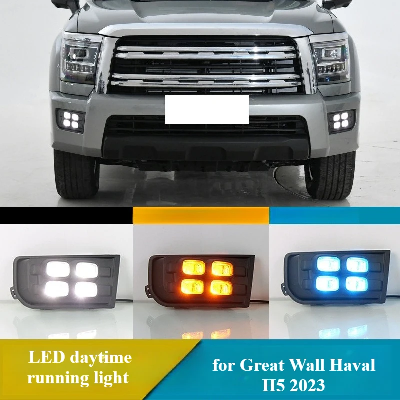 

For Great Wall Haval H5 2023 LED Daytime Running Light Front Fog Lamp DRL with Dynamic Turn Singal Replacement Accessories
