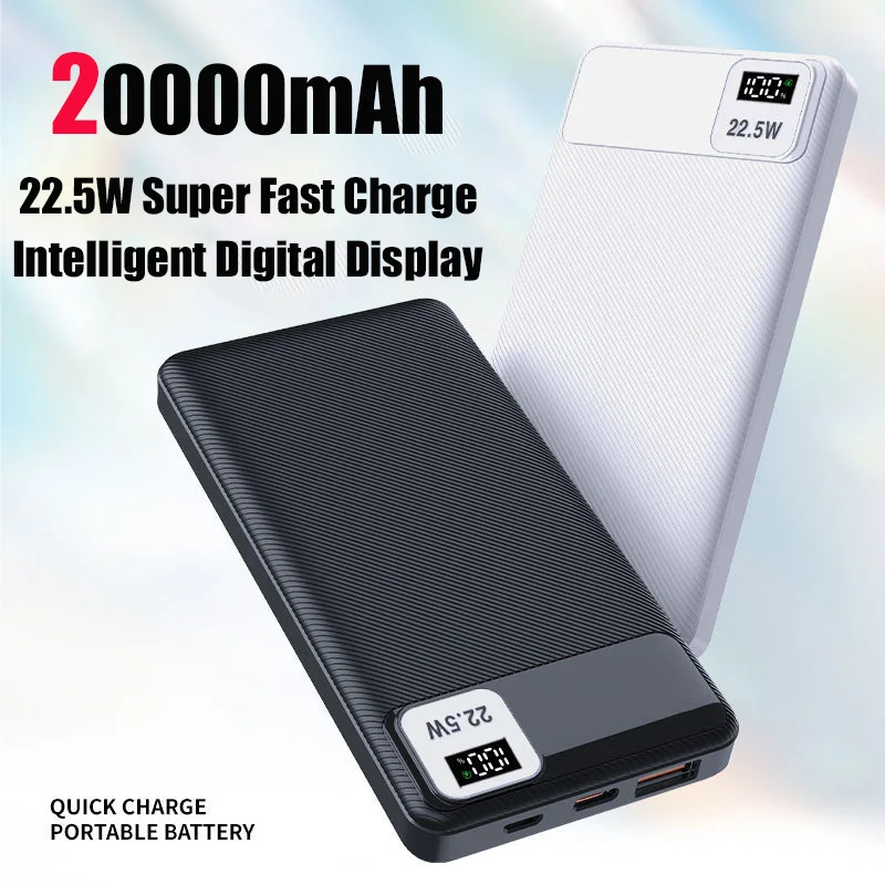 

20000mAh Large Capacity Portable Mobile Power Bank 120W Bidirectional Super Fast Charging Suitable For IPhone Xiaomi Samsung