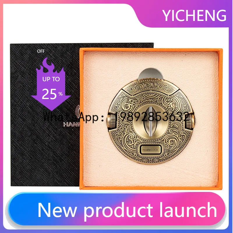 

Yhg cigar cutter v-shaped stainless steel multifunctional semi-automatic opening and closing sharp cigar knife hole puncher