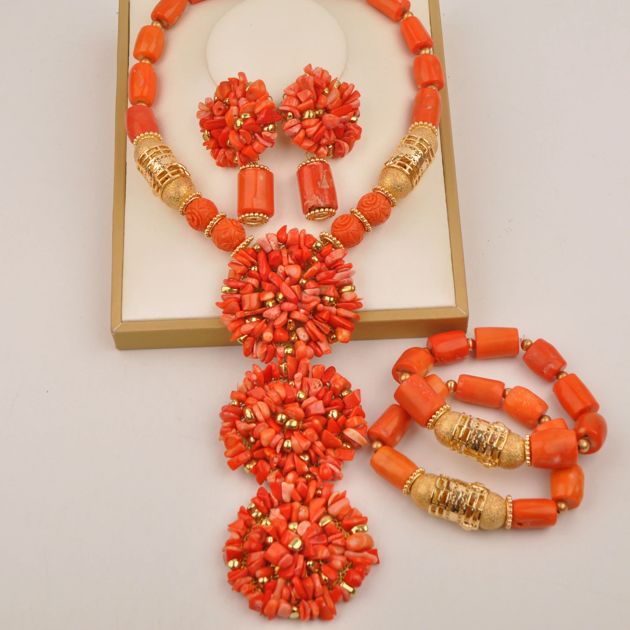 orange-original-coral-beaded-necklace-sets-bracelet-earrings