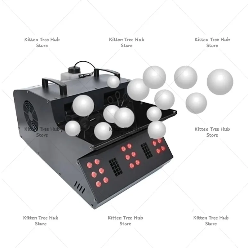 Bubble Liquid & E-liquid Smoke Filling Bubble Machine 18 Light Emitting Diodes Output 1500 Watts Party Smoke Bubble Machine
