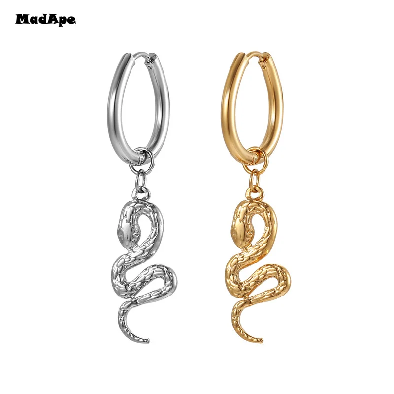 intage Snake Earrings for Women Charm Gold Color Round Ear Clips Female 2022 Trend Ear Cuffs Valentine's Day Gift Jewelry