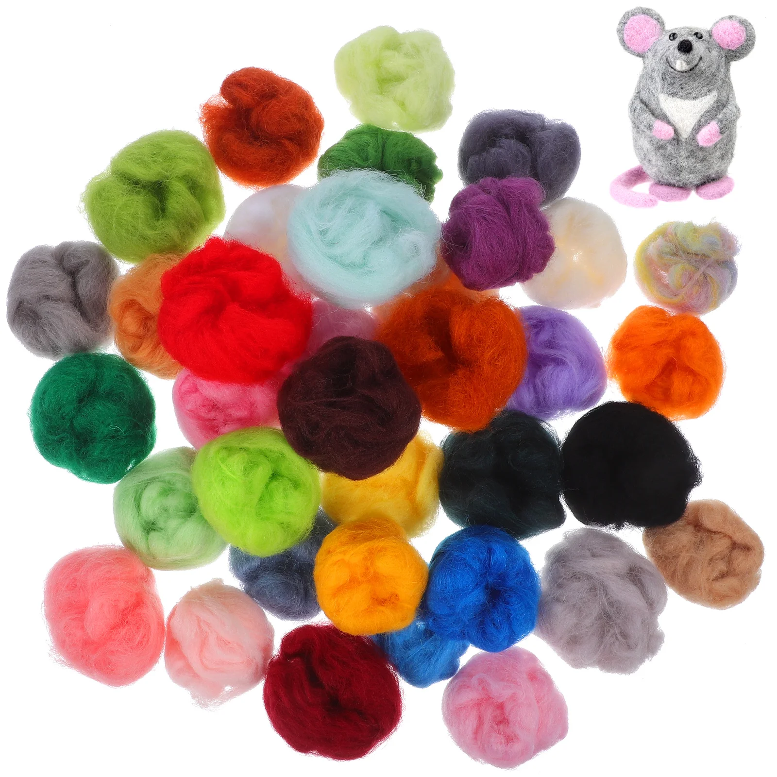 

36 Colors Wool Roving Fibre Assortment for Needle Felting DIY Crafts Wet Felting Wool Fiber Fleece Woolen Yarn for Felt