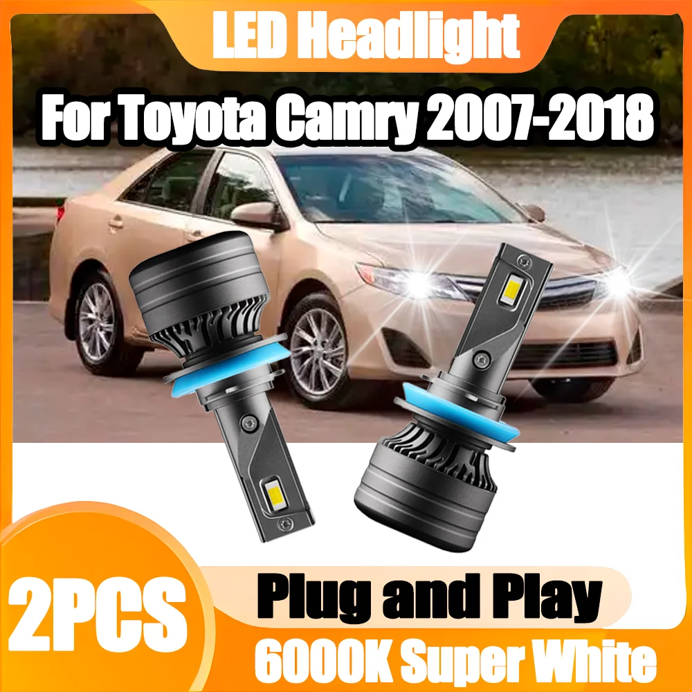

2PCS 120W High Power H11 H8 H9 LED Headlight 6000K Super Bright 20000LM 12V Car Front Lights For Toyota Camry 2007-2018 2008