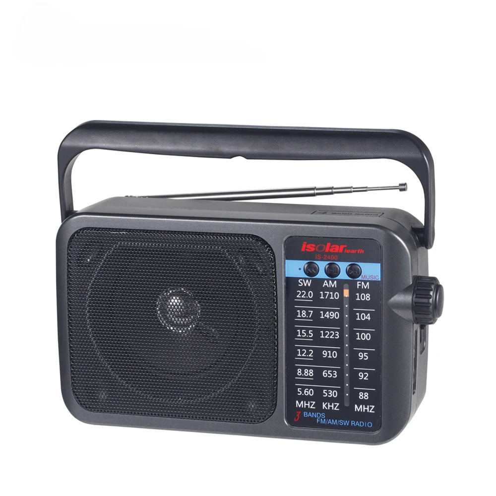 

New Portable IS-2400AC Full Band Radio Portable FM FM Broadcast Retro Old