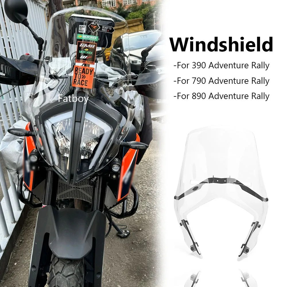 2017-2021 For 790 890 390 ADV Adventure Rally Motorcycle Acrylic Rally Windshields Windscreen Wind Deflector Screen Visor