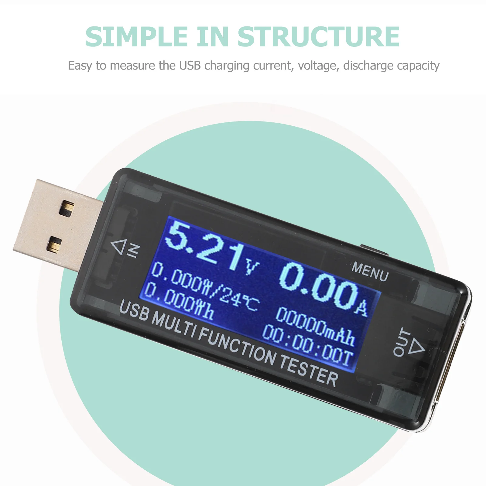 

USB Voltage Current Multimeter Easy to Measure Discharge Capacity Real Time Monitoring for USB Powered Devices Without Extra