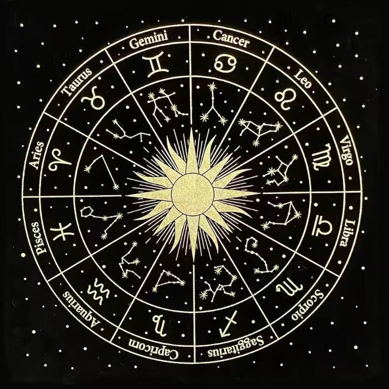 VIKAMA Zodiac Constellation Tree of Life Tarot Altar Cloth Divination Mat Spiritual Witchcraft Astrology Wiccan Decor