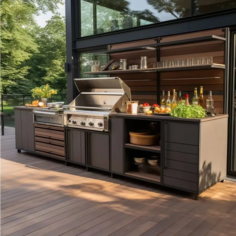 #New Design Terrace Stainless Steel Outdoor Kitchen Cabinet Insect Resistant Easy Cleaning Hygienic Outdoor Garden Kitchen