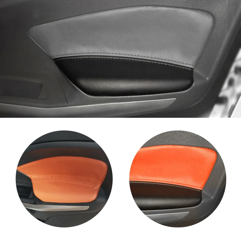 Soft Leather Door Panel Cover For Ford Kuga EcoSport 2013 - 2017 2018 Car-styling Door Armrest Panel Skin Cover Sticker Trim