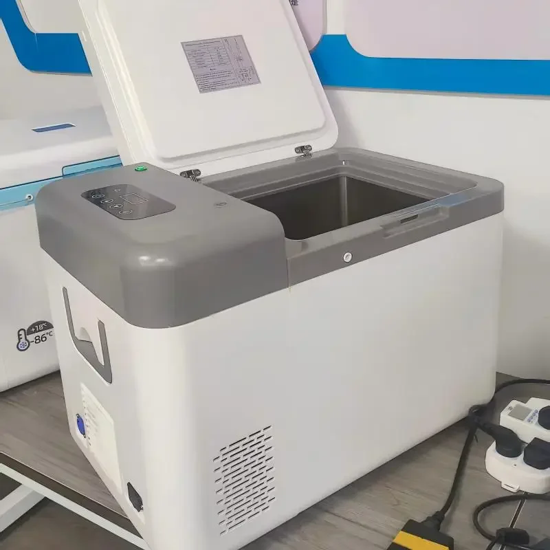 25L Portable Stainless Steel Electric/Battery-Powered Ultra-Low Temperature Cryo Refrigerator for Lab Hotel & Outdoor Car Use