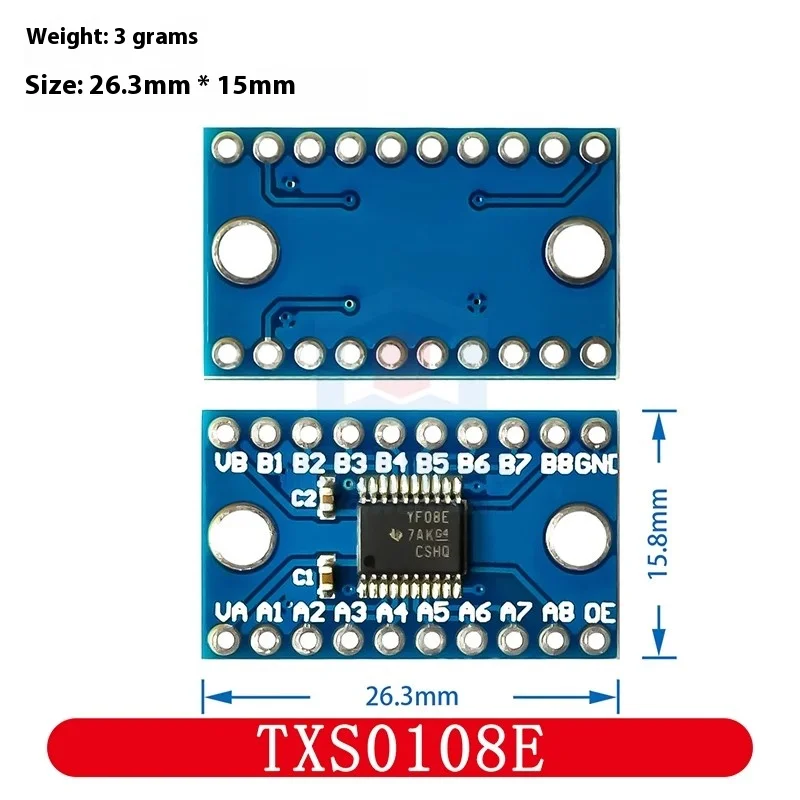 TXS0108E High-Speed Full-Duplex 8-Channel Level Converter Module 8-Bit Bidirectional Voltage Translator