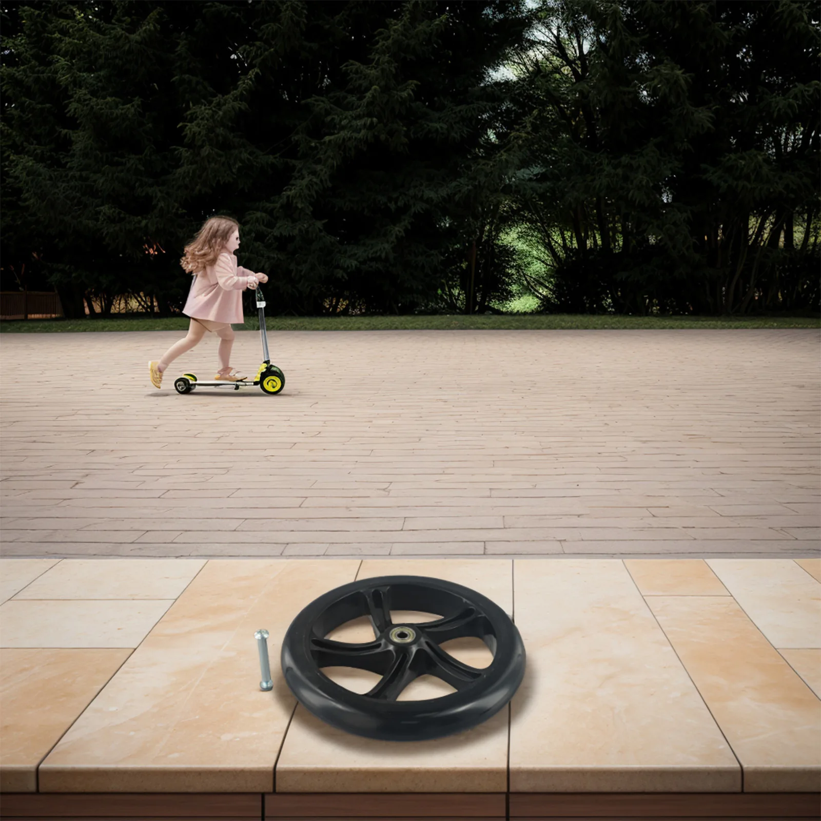 High-Rebound-Scooter-Rad für Kinder, Kickscooter-Rad, einfach zu installieren, 200-mm-Räder, ABEC-9-Lager, wartungsfrei