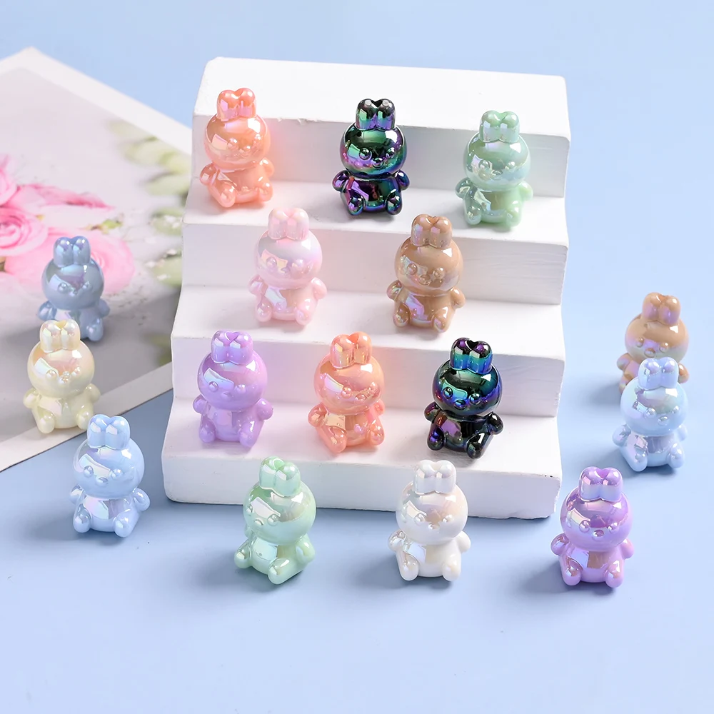 

10Pcs Animal Acrylic Focus Beads 9 Color Rabbit Shaped Teether Bead For DIY Handmade Pacifier Chain Jewelry Making