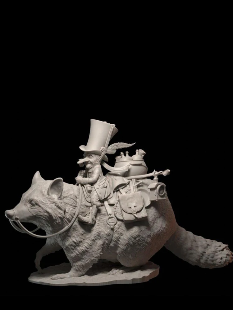 Soldat en résine 1/32 de haut 77mm, officier fantastique ancien guerrier assis, modèle non assemblé, Kit de construction de figurines non peintes