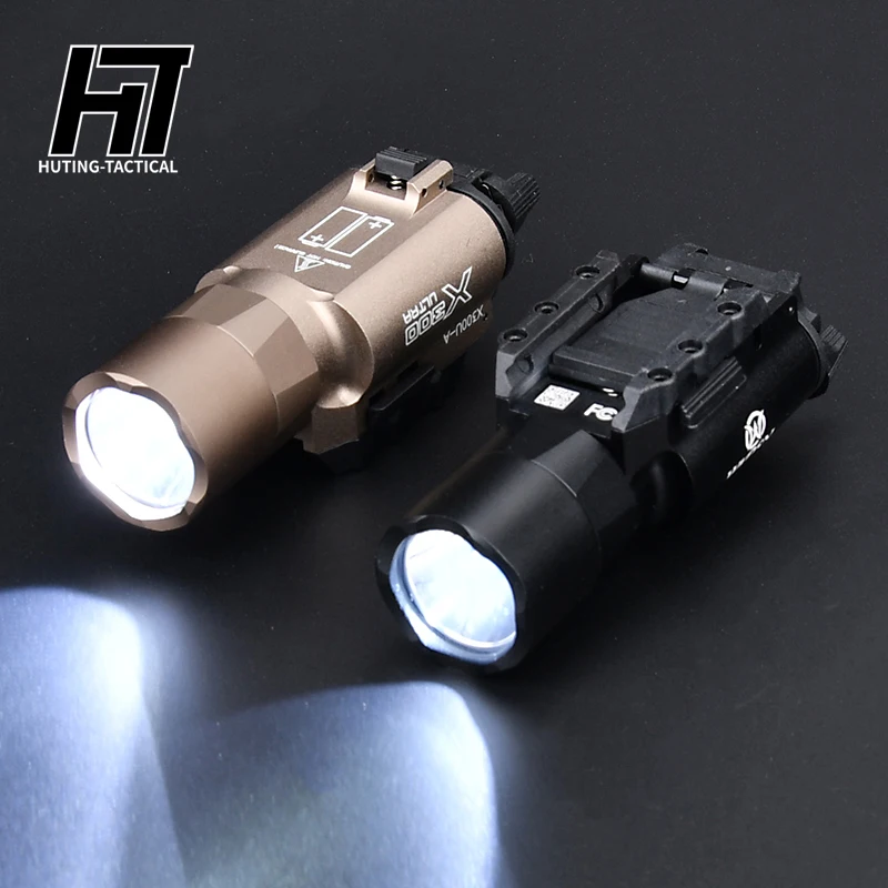 Tactical Flashlight Surefir X300U X300 X400 Pistol Scout Light 600LM Glock Picatinny Rail Outdoor Field Lighting Hunting Weapon