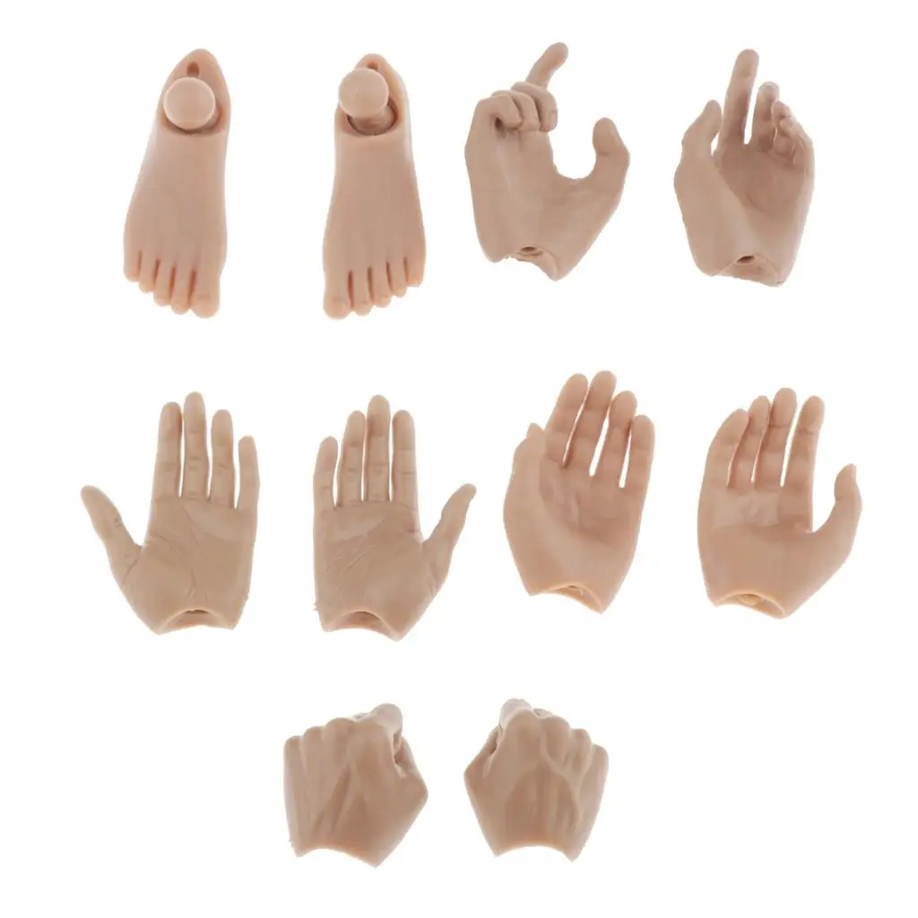 

12 Inch Action Figures Hands Feet Parts Set 1/6 Scale Soldier Model Accessories for DIY Projects