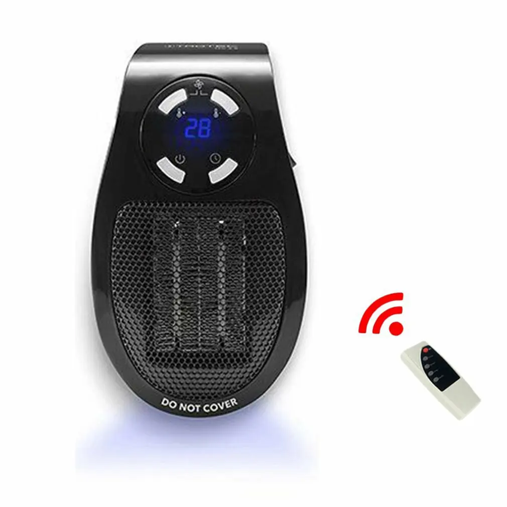 

Portable Mini Electric Heater Plug in Wall Heater Room Heating Stove Household Radiator Remote Warmer Machine 500W Device Fan