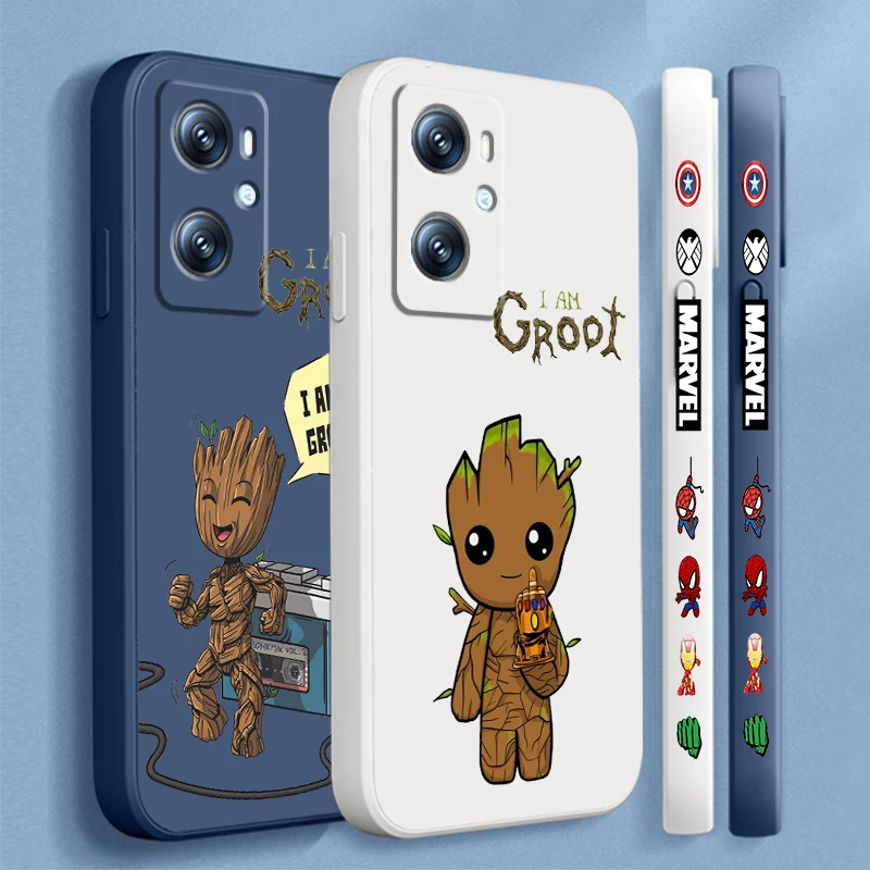 

Marvel Groot Cartoon Liquid Left Rope For OPPO Find Reno 7 6 X6 X5 X3 X2 A98 A96 A15 A53 A74 A72 A5 A16K 5G S 2020 4G Soft