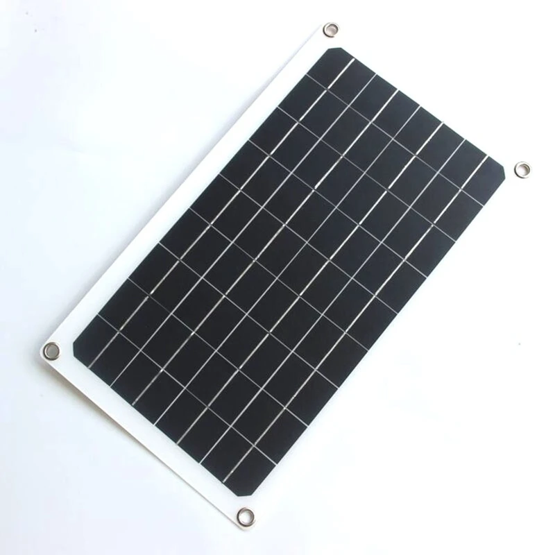 Kit de Panel Solar Flexible de 20W y 12V, puerto Dual de CC para acampar al aire libre, Kit de carga para coche, RV, barco, batería, teléfono móvil