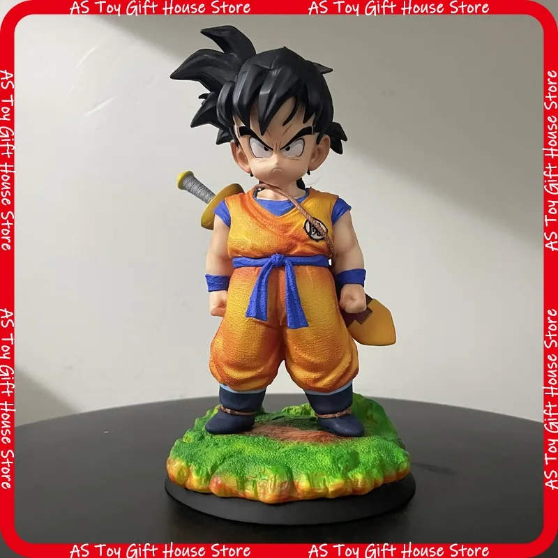 20cm Dragon Ball Gohan mit Schwert Figur der Marke Manyuqing PVC-Statue mit Szenenbasis Anime Sammlermodell Desktop-Ornament für Fans