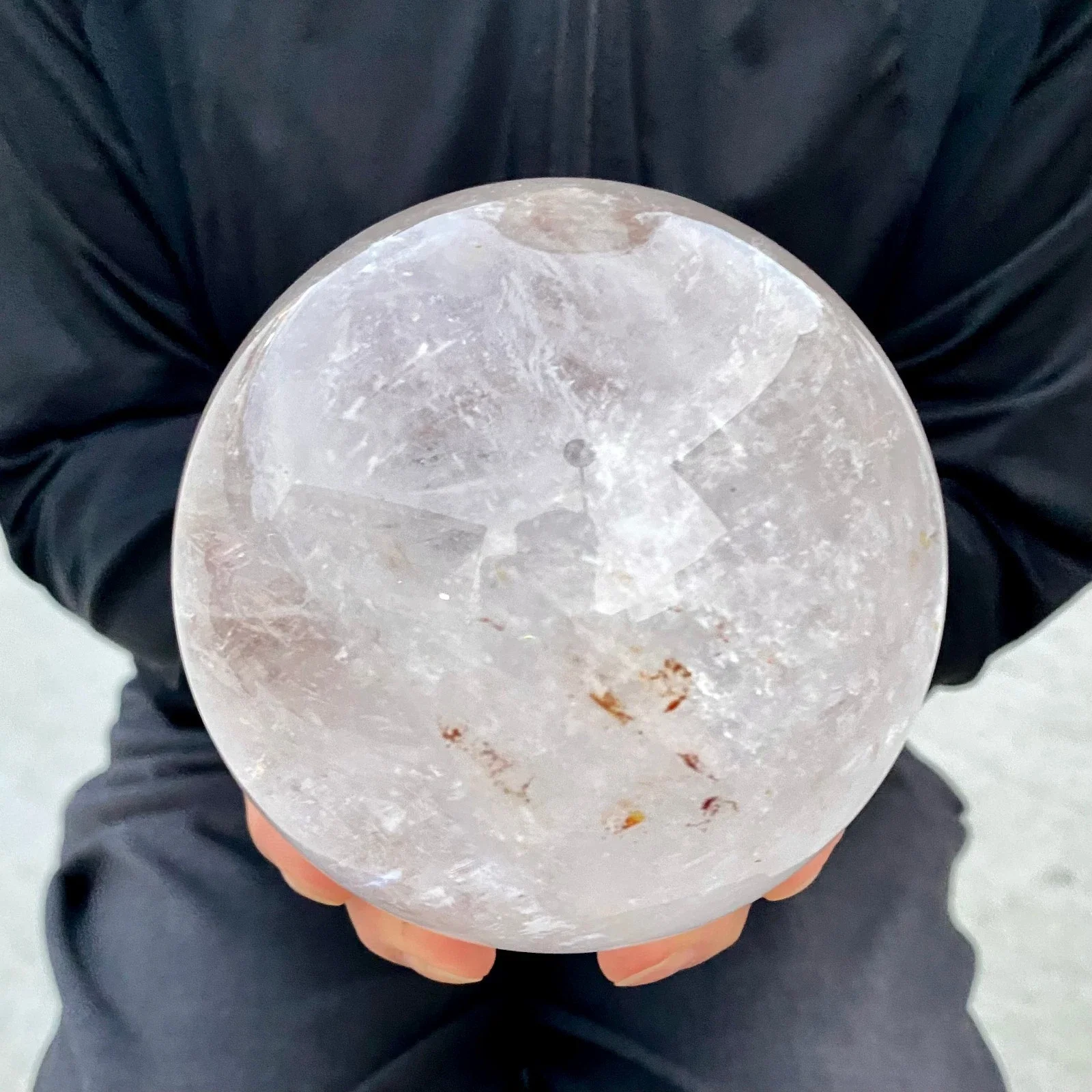 Natural White Quartz Crystal Balls,Crystal Repair Balls,Mineral Spiritual Healing Crystal Balls,Have Ore Caves And Ore Trace