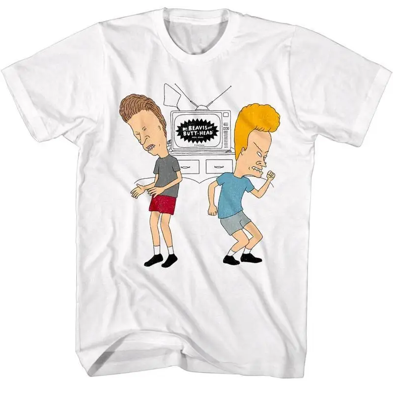 Beavis and Butthead Dancing to Old TV Men's T Shirt MTV Cartoon Teenage Moron