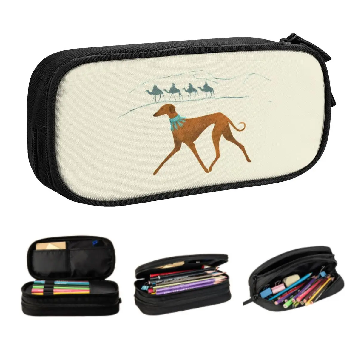 

Custom Azawakh Greyhound Dog Cute Pencil Case Boys Gilrs Large Capacity Whippet Sighthound Pencil Box Student School