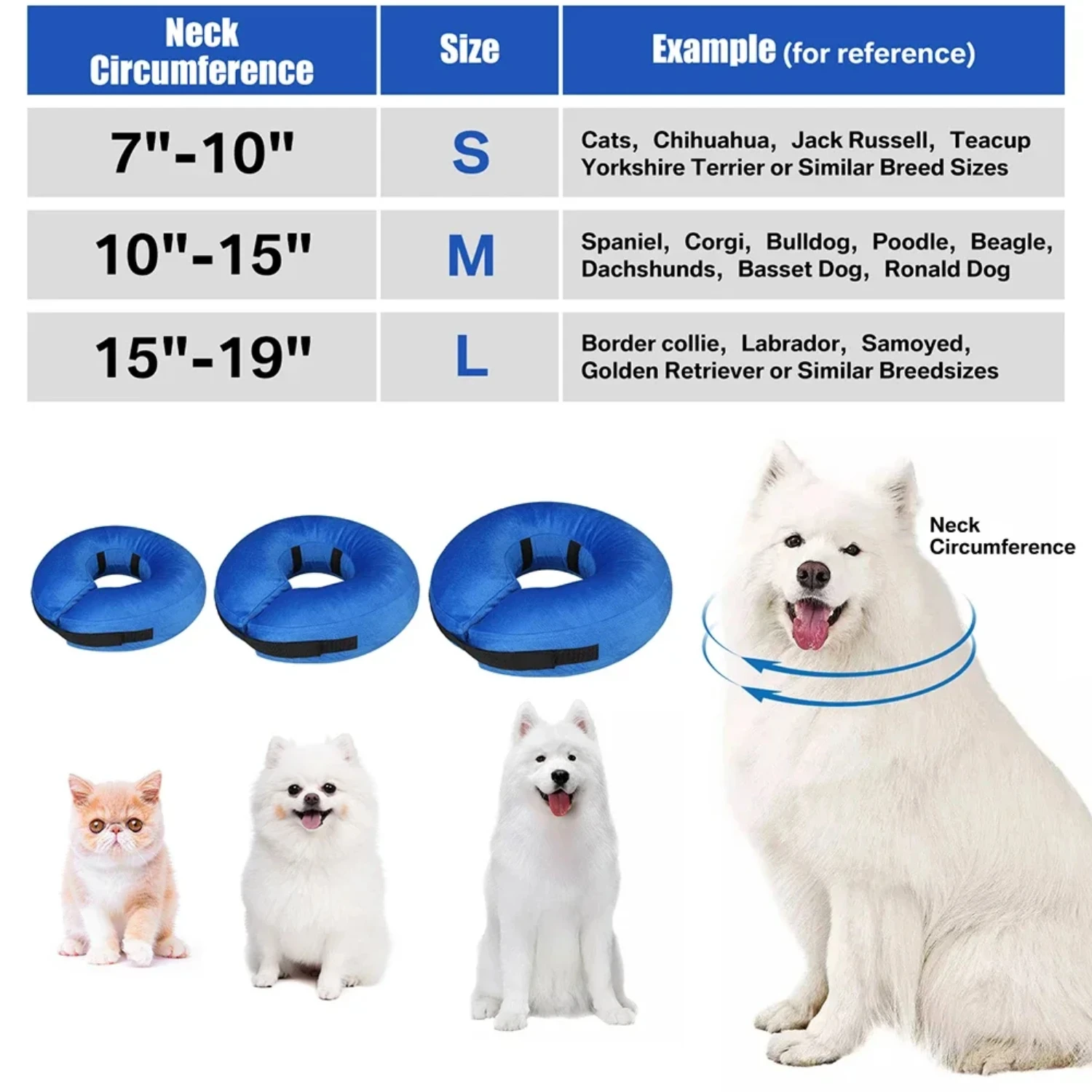 New Enhanced Comfort Cozy and Gentle Inflatable Protective Pet Cone - The Ultimate Recovery Cone for Dogs and Cats after Surgery