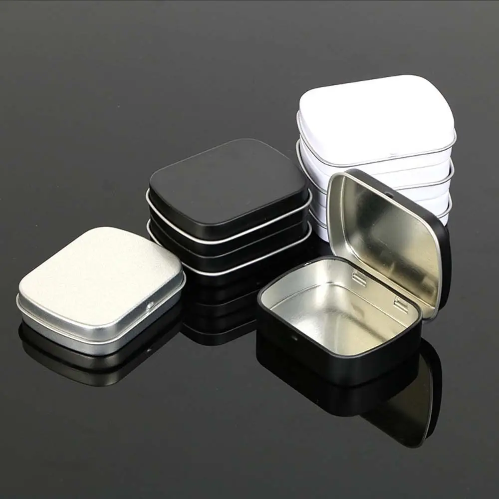 

Practical Dust-proof Flip-top Iron Box Sealed With Lid Rectangular Candy Box Refillable Mini Pill Case Cosmetic Box