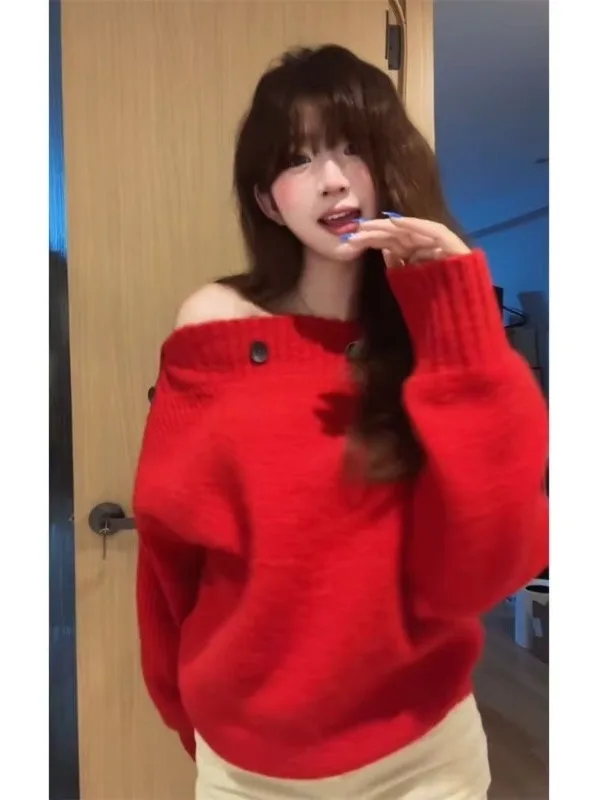 Morbido e accogliente maglione lavorato a maglia da donna autunno inverno Faion Cisas Capodanno Bottone superiore Sle Emissione di calore