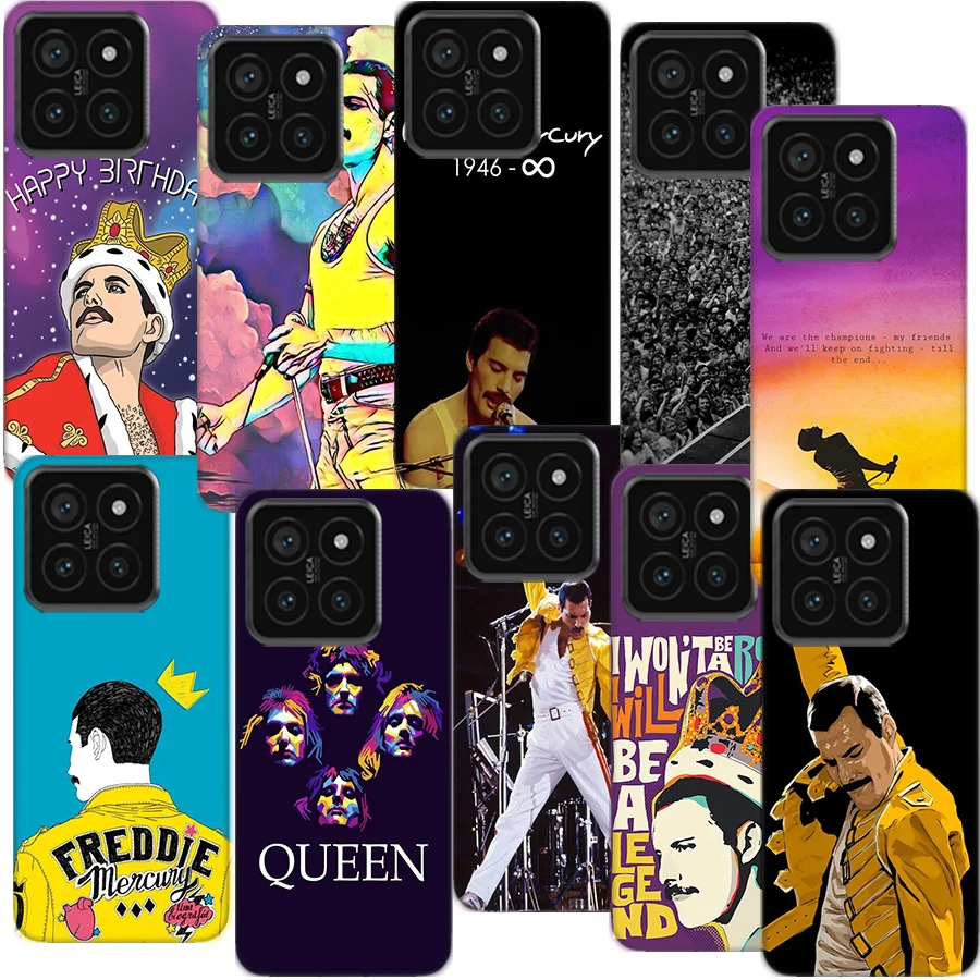 Rock Funky Freddie Mercury Queen Clear Phone Case For Xiaom Mi 12 12T 11T 10T 9T 13 11 10 9 8 Lite CC9 CC9E Pro 6X 5X A1 A2 A3 C