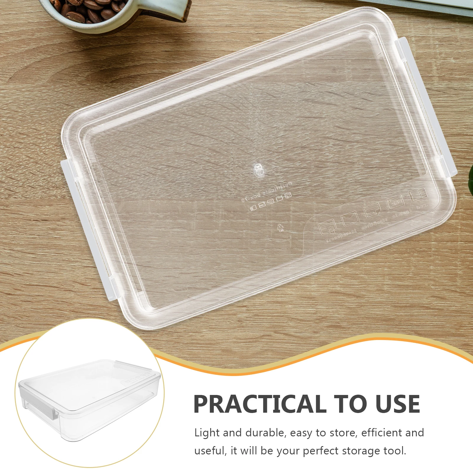 

File Box Document Storage ganizer Lid Clear Design Stackable Office Supplies Desktop Container Folder Paper Holder Archive Box
