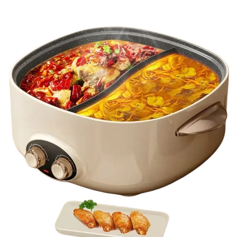 integrated multi-functional Household electric mandarin duck pot, family student electric hot pot Household electric hot pot