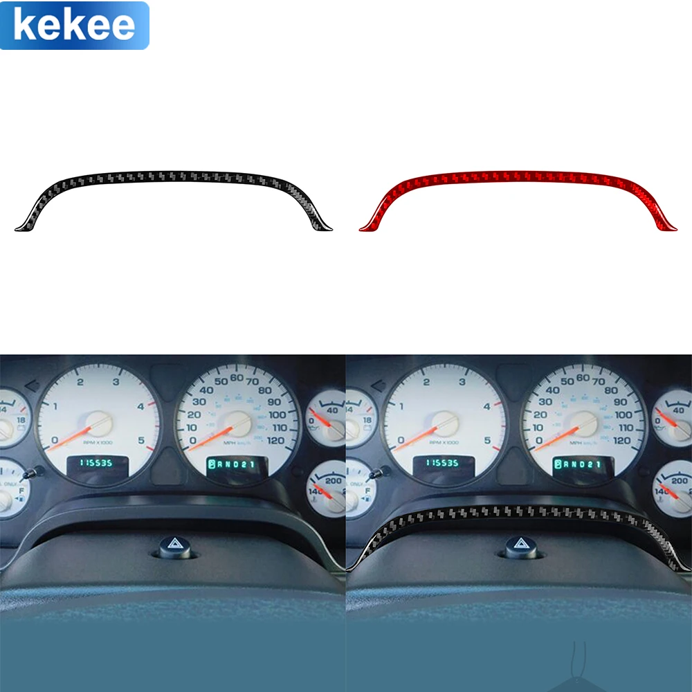 For Dodge Ram 2002 2003 2004 2005 Dashboard Speedometer Trim Strip Cover Real Carbon Fiber Sticker Car Interior Accessories