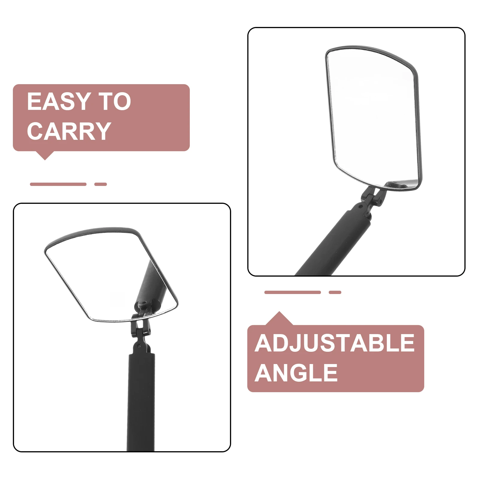 

1Pcs Black Eyelash Check Mirror Ergonomic Lash Mirror Tool Portable Handheld Makeup Mirror